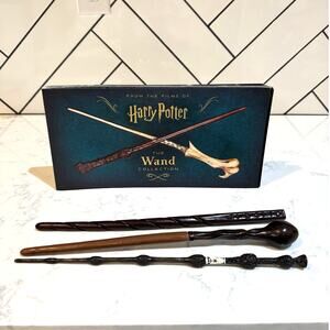 Harry Potter book of wands & 3 wands Dumbledore Trelawney Lupin